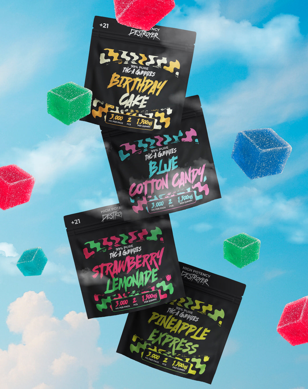 THC-A Gummies - Mylar Bag