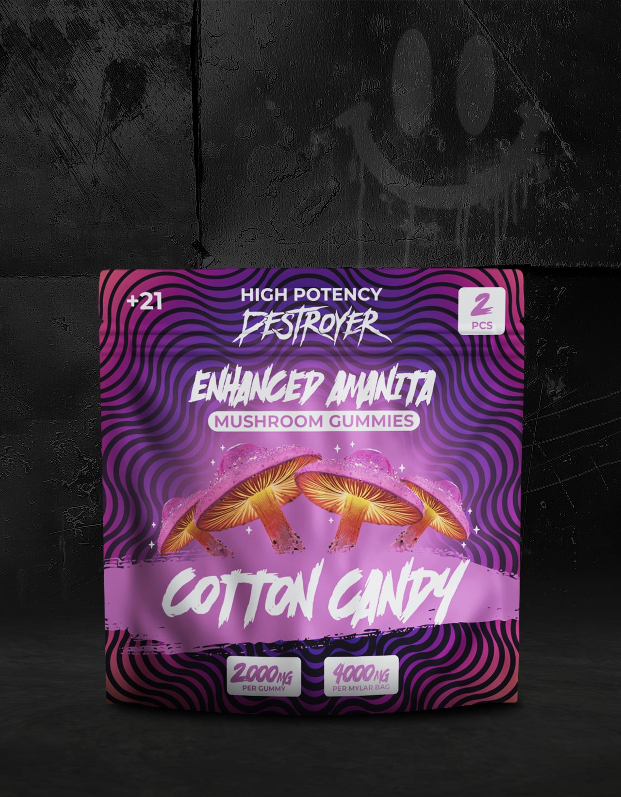 Mushroom Gummies 100CT Box: Sour Tropical, Blue Razz, Cotton Candy, Raspberry Nerdz, Strawnana