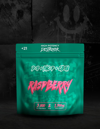 D9 + THC-P + CB9A 100CT Box: Blue Razz, Raspberry, Watermelon, Pineapple