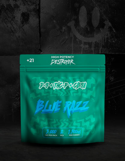 D9 + THC-P + CB9A 100CT Box: Blue Razz, Raspberry, Watermelon, Pineapple