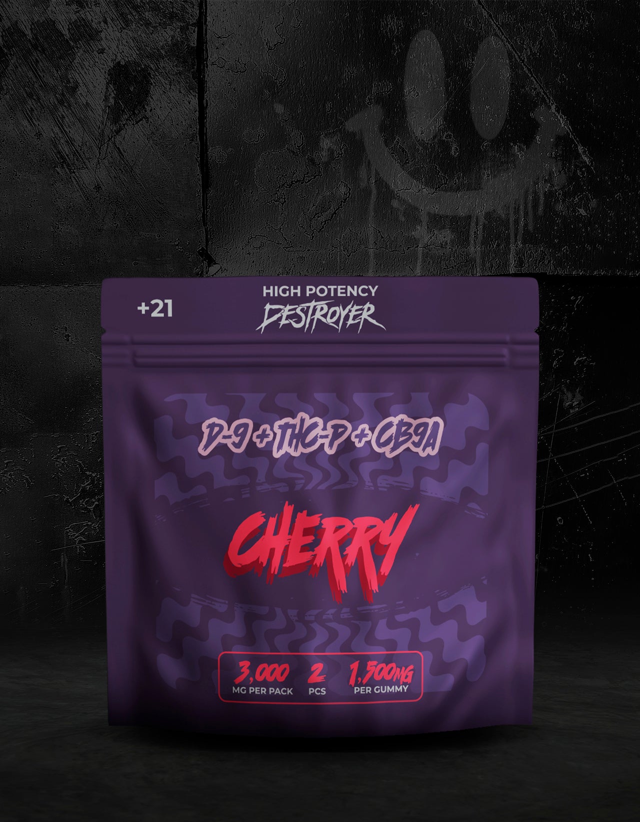 D9 + THC-P + CB9A 100CT Box: White Gummy, Peach, Blueberry, Cherry, Birthday Cake