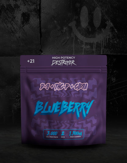D9 + THC-P + CB9A 100CT Box: White Gummy, Peach, Blueberry, Cherry, Birthday Cake