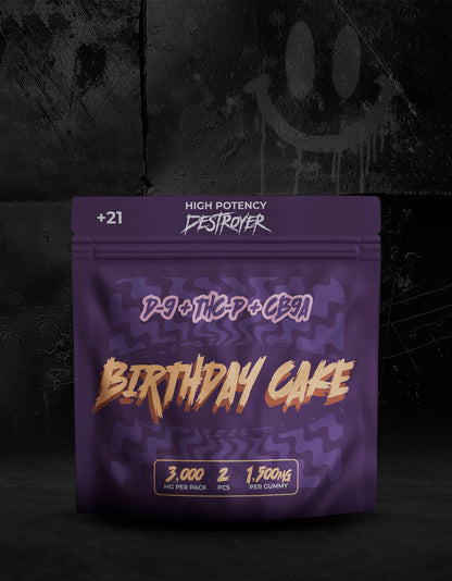D9 + THC-P + CB9A 100CT Box: White Gummy, Peach, Blueberry, Cherry, Birthday Cake