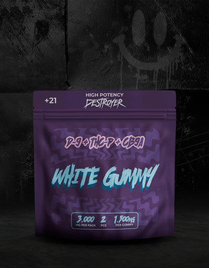 D9 + THC-P + CB9A 100CT Box: White Gummy, Peach, Blueberry, Cherry, Birthday Cake