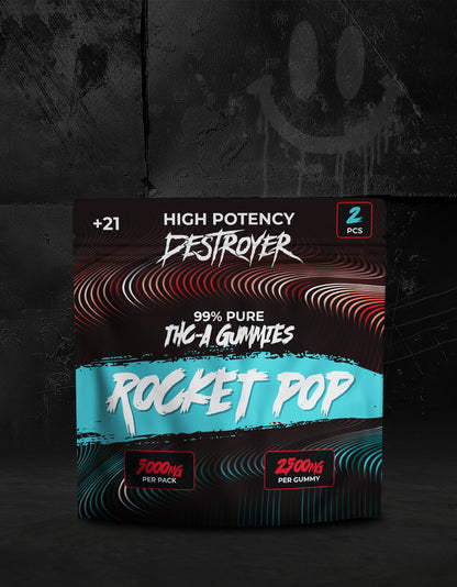 THC A Gummies 100CT Box: Rocket Pop, Banana Split, Orange Creamsicle, Piña Colada, Grape Ape