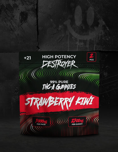 THC A Gummies 100CT Box: Pink Lemonade, Lychee | Strawberry Kiwi, Sour Apple, Mango