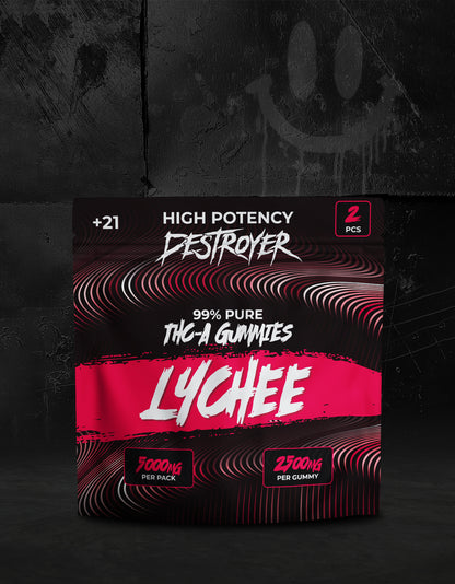 THC A Gummies 100CT Box: Pink Lemonade, Lychee | Strawberry Kiwi, Sour Apple, Mango